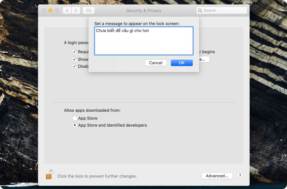 Thay Avatar của Admin, User và thêm lời chào trong màn hình khóa Macbook