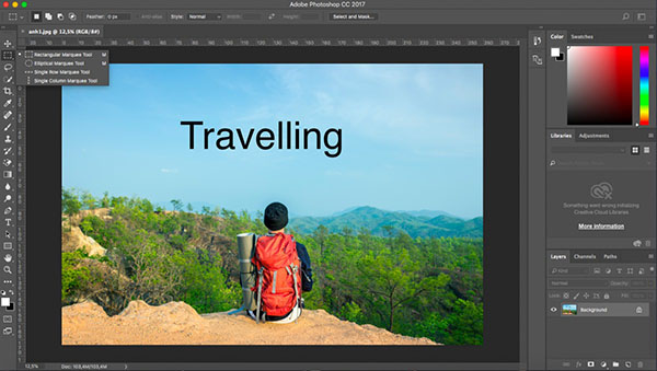 Mở ứng dụng photoshop