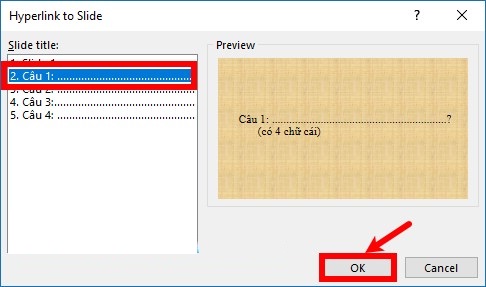 Căn slide câu hỏi đúng với ô chữ - Ảnh 3