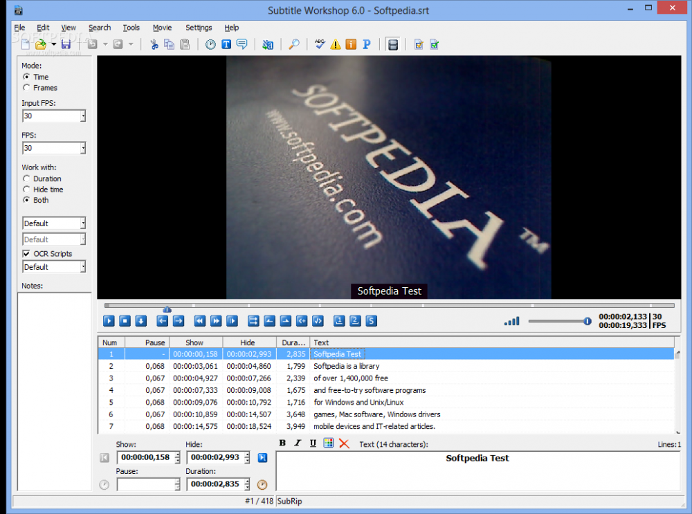 Phần mềm ghép phụ đề Subtitle Workshop