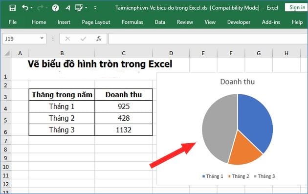 Cách vẽ biểu đồ tròn trong Excel