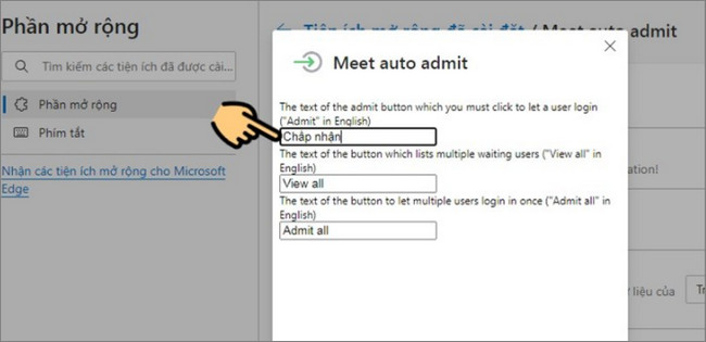 sử dụng Meet Auto Admit trên Google Meet