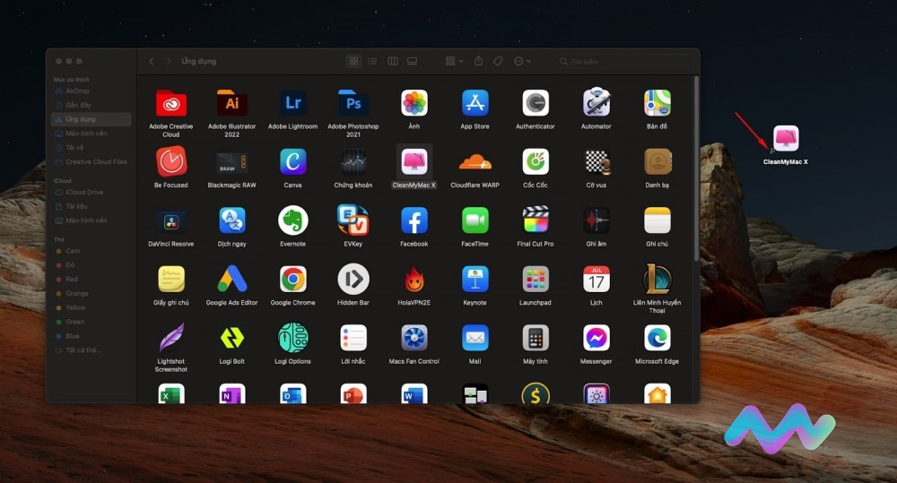 đưa icon ra màn hình macbook