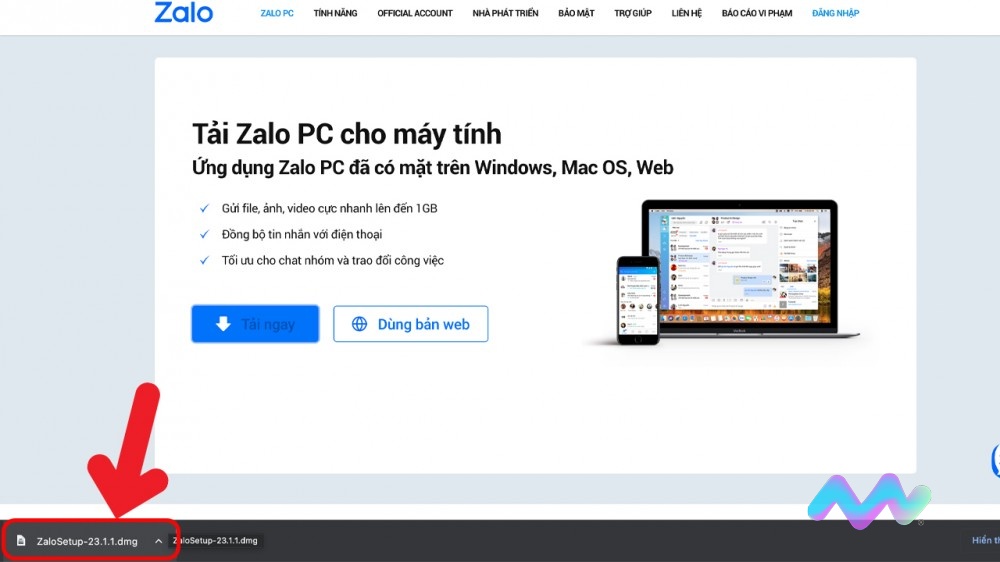 Cách tải Zalo trên MacBook Air M1