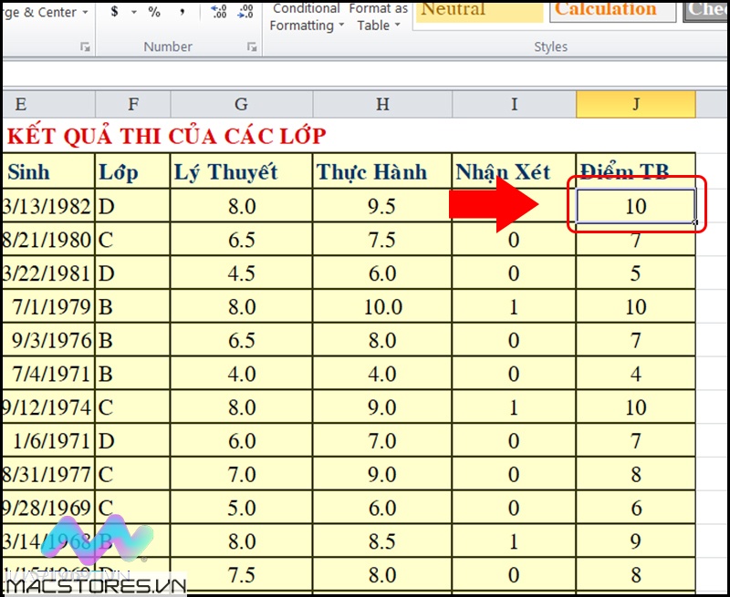 Cách sắp xếp trong Excel theo thứ tự tăng dần, giảm dần