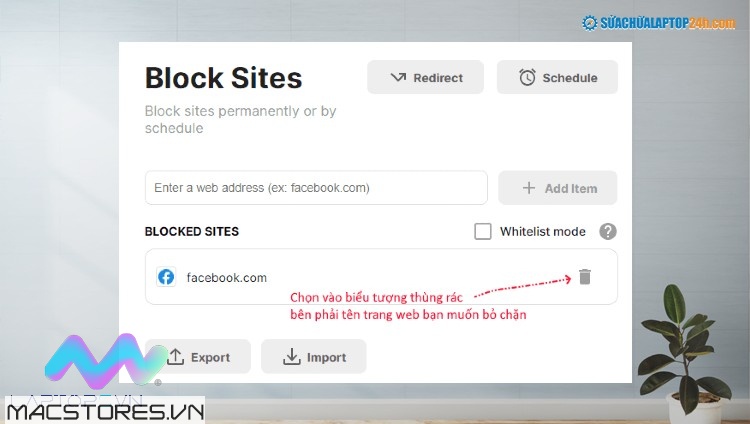  bỏ chặn trang web