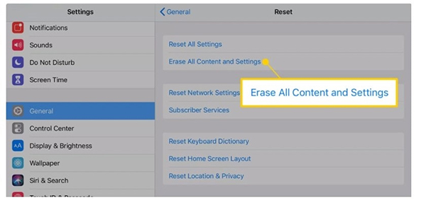 Cách thức reset iPad về trạng thái ban đầu