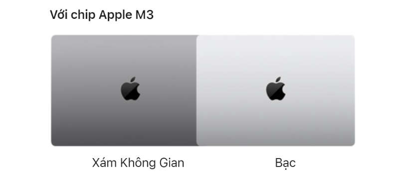 MacBook Pro M3 14 inch 512GB vẫn giữ nguyên 2 màu sắc truyền thống là xám không gian và bạc