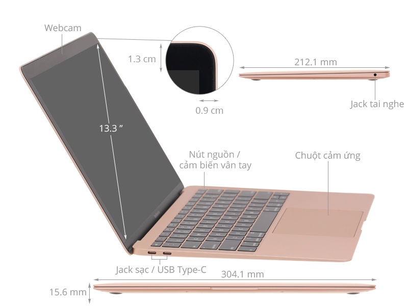 Thông số kỹ thuật Macbook Air 2018