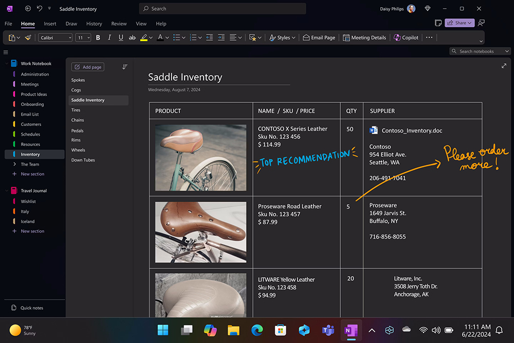 Trợ lý Copilot có trên Onenote